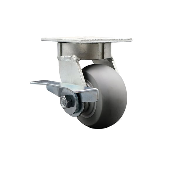 4 Inch Kingpinless Thermoplastic Rubber Wheel Swivel Caster with Brake SCC