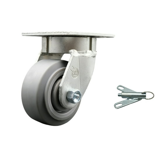 4 Inch Kingpinless Thermoplastic Rubber Wheel Swivel Caster with Swivel Lock SCC