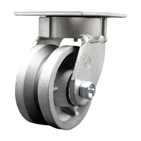 4 Inch Kingpinless V Groove Semi Steel Wheel Swivel Top Plate Caster SCC