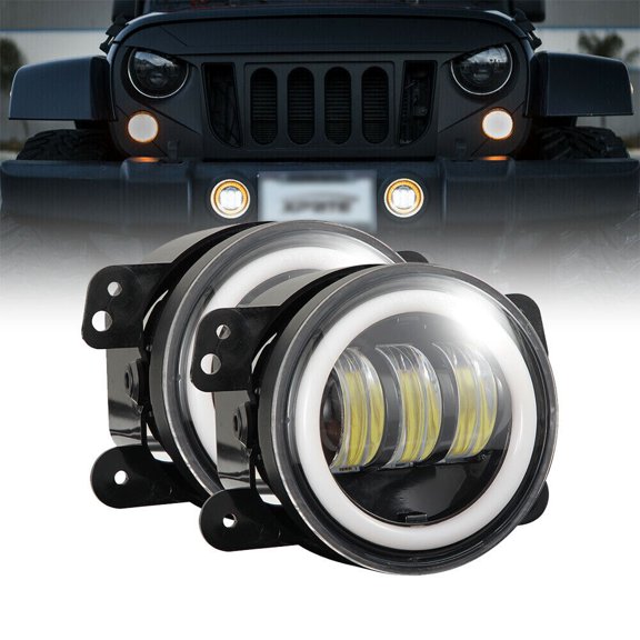 4 Inch LED Fog Driving Lights Round Lamp For Jeep Wrangler JK JL Dodge Chrysler