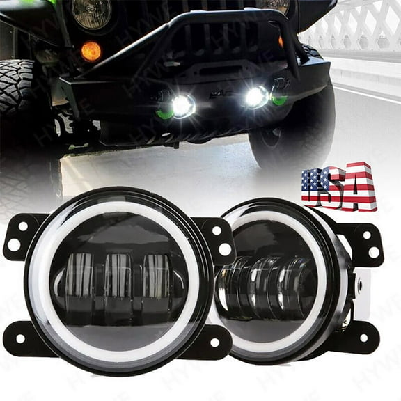 4" Inch LED Fog Lights Front Bumper Driving Lamps for Jeep Wrangler JK JL JT