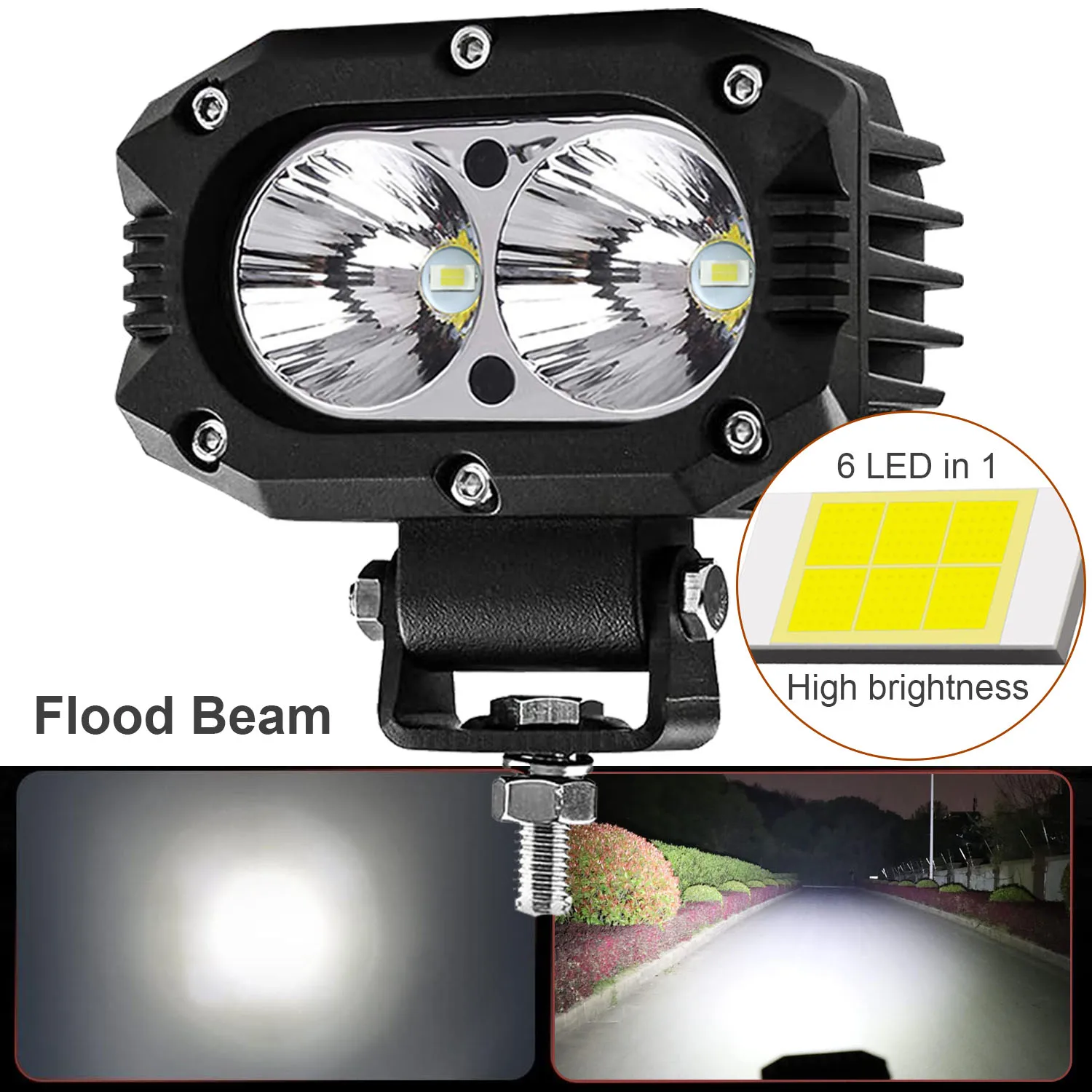 4 Inch LED Pods Light Spot Flood Beam 9V30V Waterproof Led Work Fog