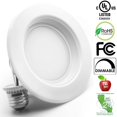 thumbnail image 1 of 4 Inch LED Recessed Light Fixtures 90 CRI Dimmable UL-Listed CEC JA8 Title 24, 1 of 9