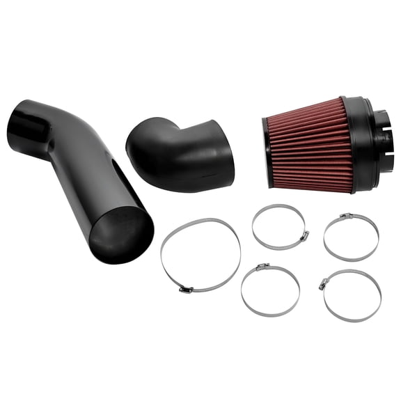 4 Inch LS Swap Cold Air Intake Kit, Matte Black CNC Bent Aluminum Intake Pipe with Performance Air Filter, Universal Fit for LSX LS1 LS2 LQ4 LQ9 4.8L 5.3L 5.7L 6.0L Engines