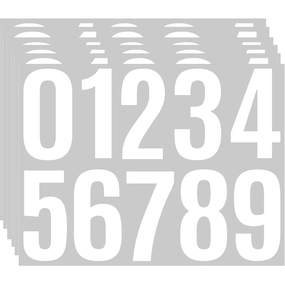 4 Inch Large Mailbox Number Stickers 0-9, 6 Sheets White Self-Adhesive Vinyl Address Numbers for Door, Sign & Outdoor Display.