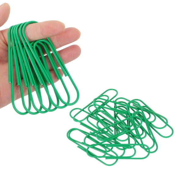 4 Inch Large Paper Clip, 30PCS Big Paper Clip Extra Large Huge Metal Giant Clips Rust-proof Strong Durable Bulk Cute for Home Office Accessories Bookmark, Green