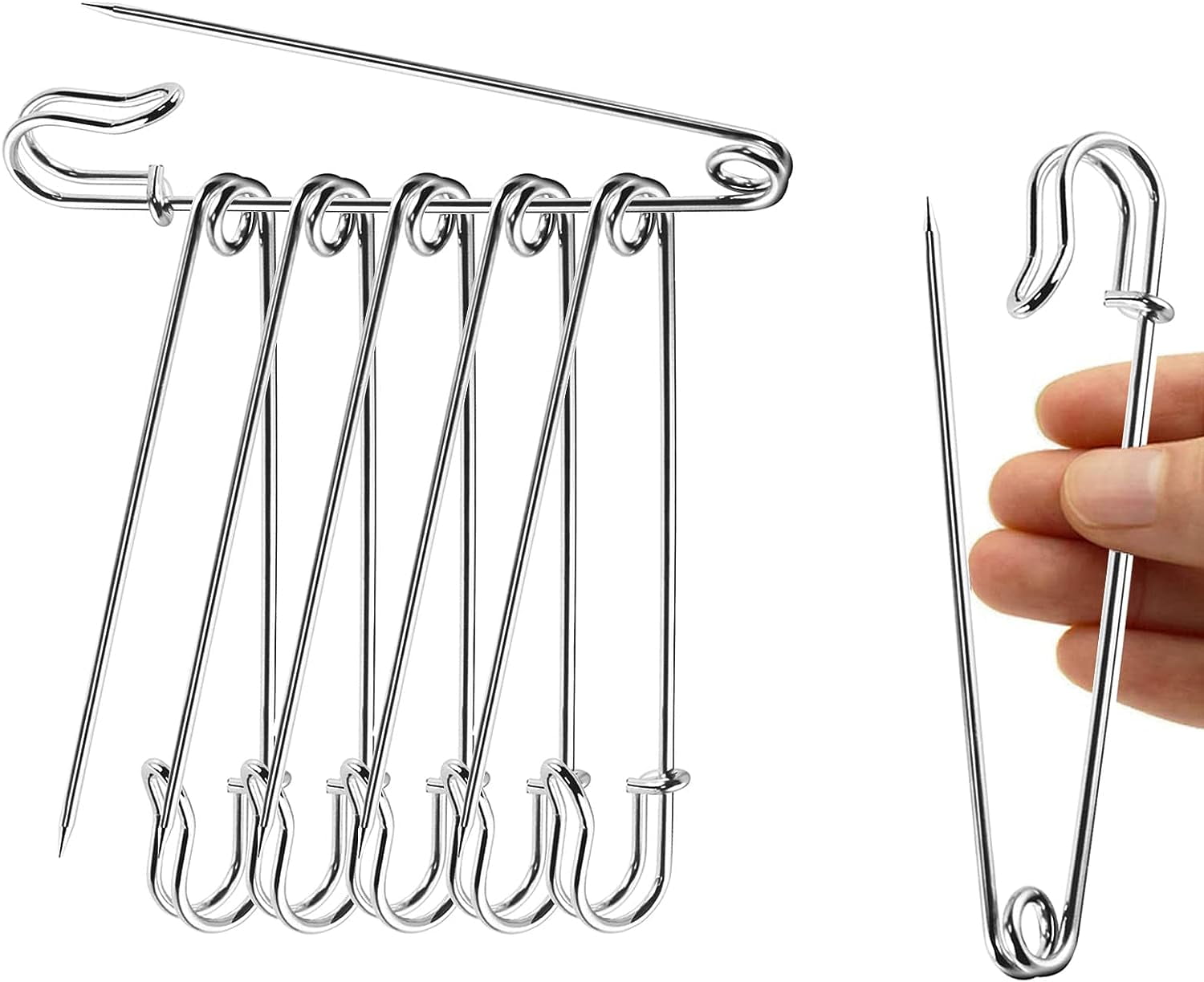 4 Inch Large Safety Pins Strong Metal Pins for Crafts