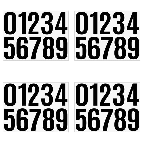 4 Inch Large Size Number Stickers, 4 Sheet Self Adhesive House Numbers for Mailbox, Trash Cans - Waterproof Vinyl Numbers Sticker, for Easy Backing Peeling, Bold and Easy-to-Read House Number Labels