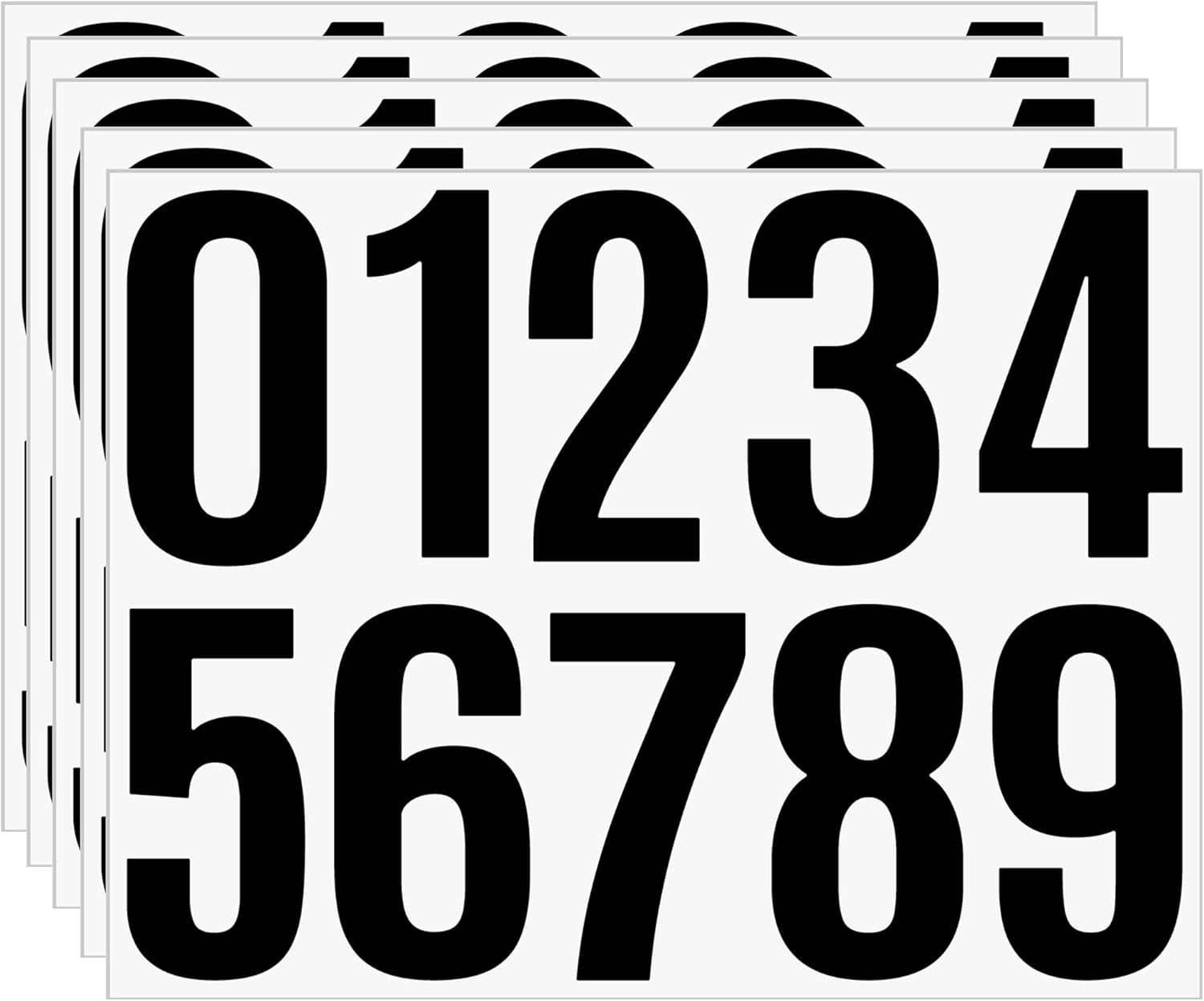 4 Inch Large Size Number Stickers, 5 Sheets Self Adhesive House Numbers ...