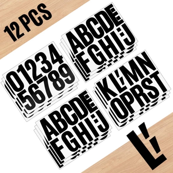 4 Inch Large Vinyl Letter Stickers, Outdoor Waterproof Vinyl Stickers, Durable Mailbox Stickers for Home Address Identification