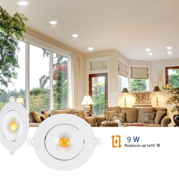 4 Inch Led Recessed lights ,Ultra-Thin Adjustable Eyeball Gimbal LED Recessed Lighting, with Junction Box 9 Watts,750lm, Dimmable geiling light ETL