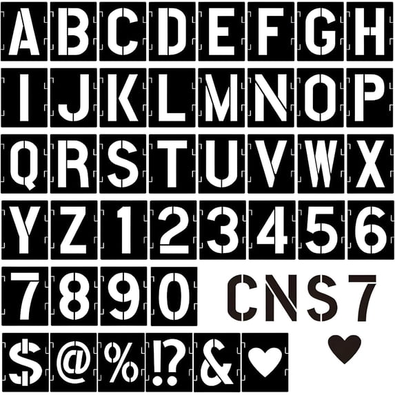 4 Inch Letter and Number Stencils, 42 Pcs Reusable Alphabet Plastic ...