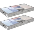 thumbnail image 1 of 4 Inch Low Profile Under Bed Storage Drawer 2 Pack, Lightweight Underbed Clothes Storage Container Bins With NO STURCTURE, Shallow Storage Bag for Dorm & Home, With Clear Lids, 1 of 6