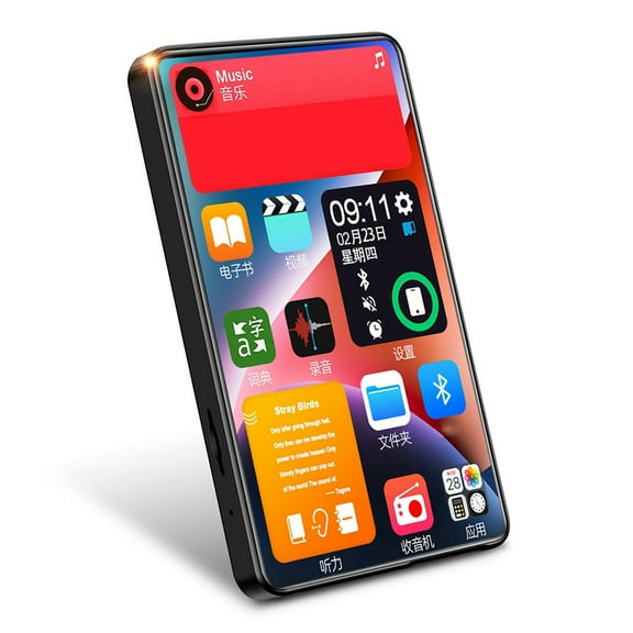 4 Inch MP3 Player Bluetooth Music Player Built-in Speaker 16G Full Screen MP4 Video Playback with FM Radio Recording,B