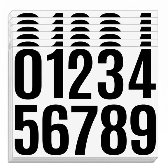 4 Inch Mailbox Number Stickers 20 Sheets, Waterproof Vinyl Self Adhesive House Address Numbers for Door Sign Car Business, Black