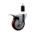 thumbnail image 1 of 4 Inch Maroon Poly Swivel 1-3/8 Inch Expanding Stem Caster Total Lock Brake SCC, 1 of 2