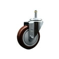 thumbnail image 1 of 4 Inch Maroon Polyurethane Wheel Swivel 7/16 Inch Grip Ring Stem Caster SCC, 1 of 2