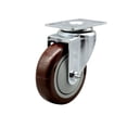 thumbnail image 1 of 4 Inch Maroon Polyurethane Wheel Swivel Top Plate Caster Service Caster Brand, 1 of 2