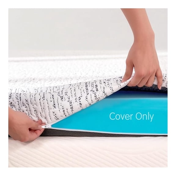 4 Inch Mattress Topper Cover Twin Size Mattress Topper Protector Cover (Only Cover) Breathable Removable Zipper Cover