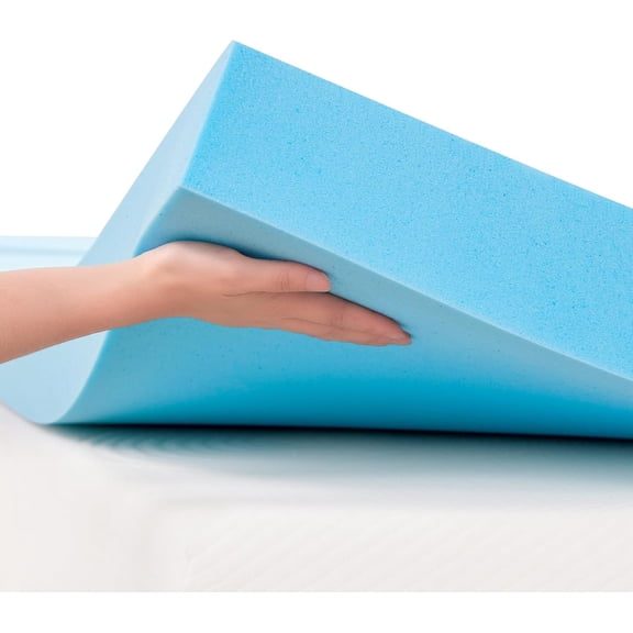 4 Inch Mattress Topper Memory   Mattress Pad Bed Topper Ventilated High Density Pad, CertiPUR- Certified