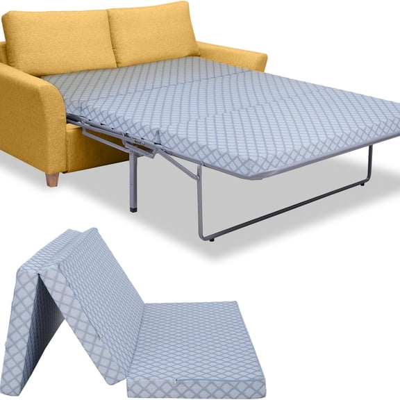 4 Inch Memory Foam Mattress Replacement with Washable Cover for Sleeper Sofa and Couch Beds, Full Size Pull Out Couch for Sleeper Sofas, 72" L x 59" W x 4" H, Sofa Not Included
