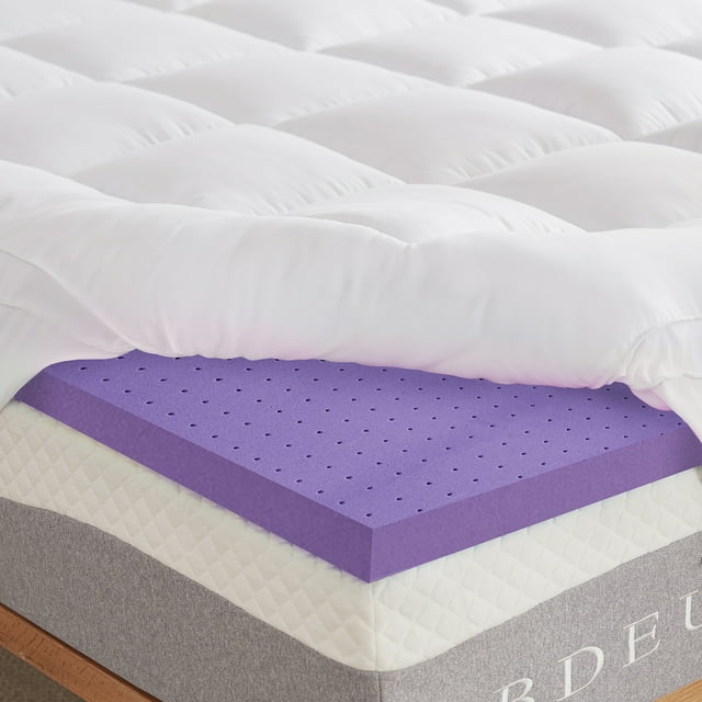 4 Inch Memory Foam Mattress Topper, Dual Layer Support, 3 Inch Cooling