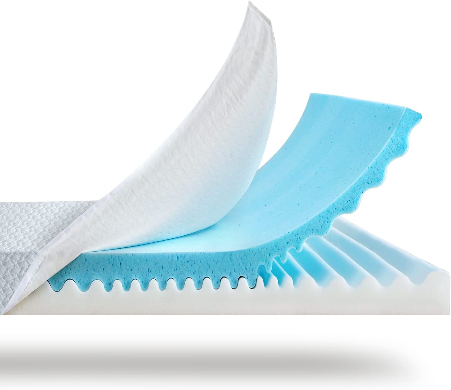 4 Inch Memory Foam Mattress Topper for Pressure Relief, Homhougo Dual