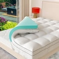 thumbnail image 1 of Memory Foam Mattress Topper Queen Size, Dual Layer Mattress Pad- 2" Cooling Gel Memory Foam with 2" Plush Pillow Top Cover, 8-21 Inch Deep Pocket, 1 of 6