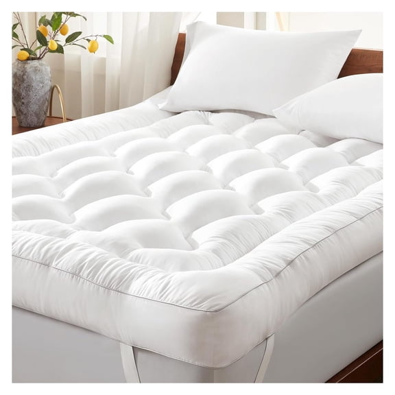 4 Inch Memory Foam Mattress Topper Queen Size High Density Plush Firm Mattress Cover for Bed Spine Alignment Pressure Sleep