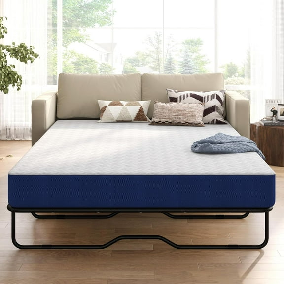 4-Inch Memory Foam Sofa Bed Mattress Replacement Queen Size, Pull Out Couch Mattress with Removable Washable Cover, CertiPUR-US Certified, Perfect for Trundle Beds, Sofa Bed & Guest Rooms