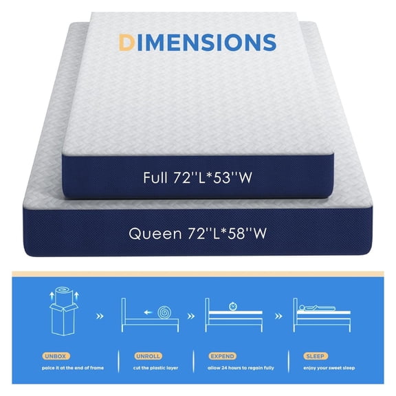 4-Inch Memory Foam Sofa Bed Mattress Replacement Queen Size, Pull Out Couch Mattress with Removable Washable Cover, Certified, Perfect for Trundle Beds, Sofa Bed & Guest Rooms