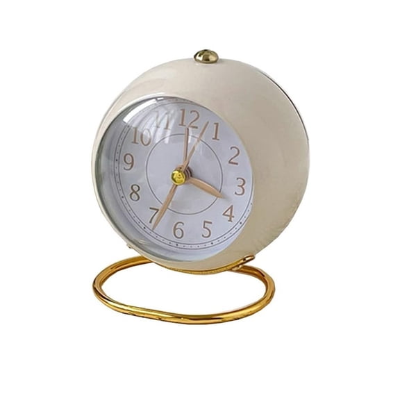 4 Inch Metal Alarm Clock. Round bedside alarm clock for bedroom decoration.