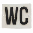 thumbnail image 1 of 4 Inch Metal Frame Wall Sign, WC Typography, Black and White- Saltoro Sherpi, 1 of 5