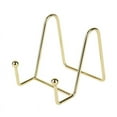 thumbnail image 1 of 4 Inch Metal Gold Plated Square Wire Plate Stand Holder Easel Display for Cookbooks, Photos, Picture Frames, & Plates, 1 of 5