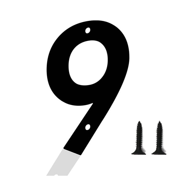 4 Inch Metal House Numbers Letters, Black House Address Outdoor Mailbox Numbers, Modern Metal Address Number Letter for Homes, Apartments, Farms, Outside (9)
