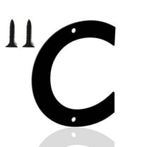 4 Inch Metal House Numbers Letters, Black House Address Outdoor Mailbox Numbers, Modern Metal Address Number Letter for Homes, Apartments, Farms, Outside (C)
