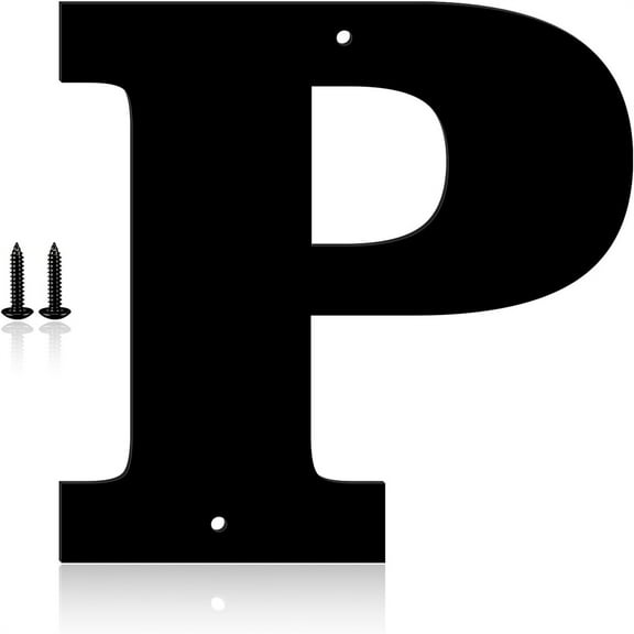 4 Inch Metal Modern House Numbers, House Address Letters and Numbers for Outside Signs - Metal Letters Door Numbers Signage Street Address Plaque for Garden Door Mailbox Dr (Letter P)
