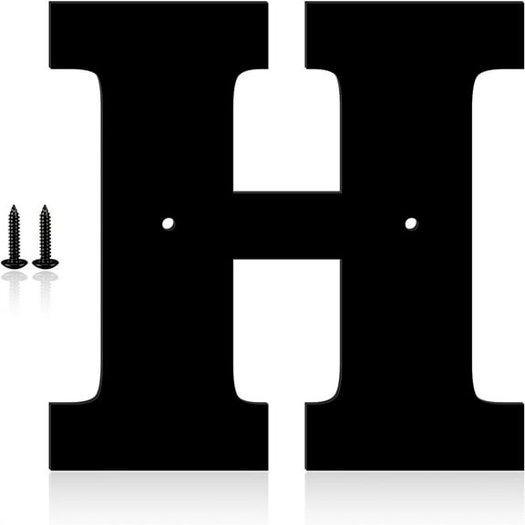4 Inch Metal Modern House Numbers, House Address Letters and Numbers for Outside Signs - Metal Letters Door Numbers Signage Street Address Plaque for Garden Door Mailbox Dr (Letter H)