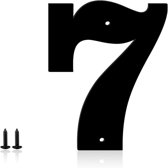4 Inch Metal Modern House Numbers, House Address Letters and Numbers for Outside Signs - Metal Letters Door Numbers Signage Street Address Plaque for Garden Door Mailbox Dr (Number 7)