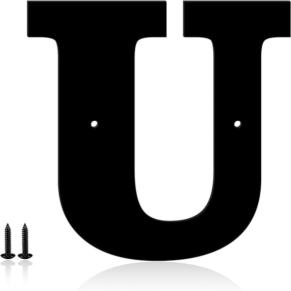 4 Inch Metal Modern House Numbers, House Address Letters and Numbers for Outside Signs - Metal Letters Door Numbers Signage Street Address Plaque for Garden Door Mailbox Dr (Letter U)