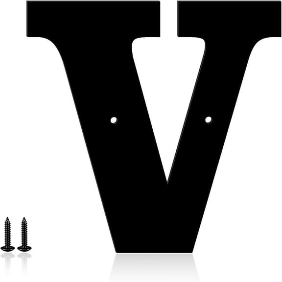 4 Inch Metal Modern House Numbers, House Address Letters and Numbers for Outside Signs - Metal Letters Door Numbers Signage Street Address Plaque for Garden Door Mailbox Dr (Letter V)