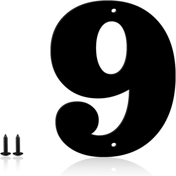4 Inch Metal Modern House Numbers, House Address Letters and Numbers for Outside Signs - Metal Letters Door Numbers Signage Street Address Plaque for Garden Door Mailbox Dr (Number 9)