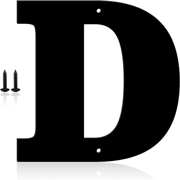 4 Inch Metal Modern House Numbers, House Address Letters and Numbers for Outside Signs - Metal Letters Door Numbers Signage Street Address Plaque for Garden Door Mailbox Dr (Letter D)