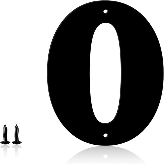 4 Inch Metal Modern House Numbers, House Address Letters and Numbers for Outside Signs - Metal Letters Door Numbers Signage Street Address Plaque for Garden Door Mailbox Dr (Number 0)