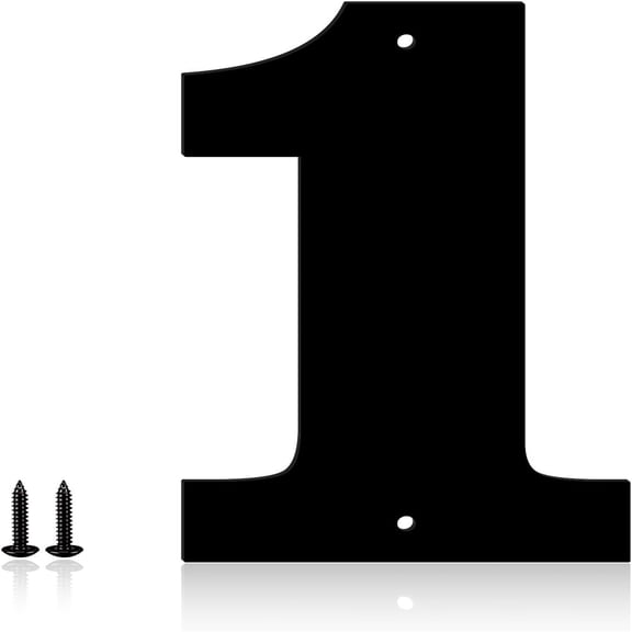 4 Inch Metal Modern House Numbers, House Address Letters and Numbers for Outside Signs - Metal Letters Door Numbers Signage Street Address Plaque for Garden Door Mailbox Dr (Number 1)