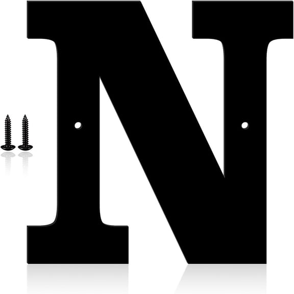 4 Inch Metal Modern House Numbers, House Address Letters and Numbers for Outside Signs - Metal Letters Door Numbers Signage Street Address Plaque for Garden Door Mailbox Dr (Letter N)