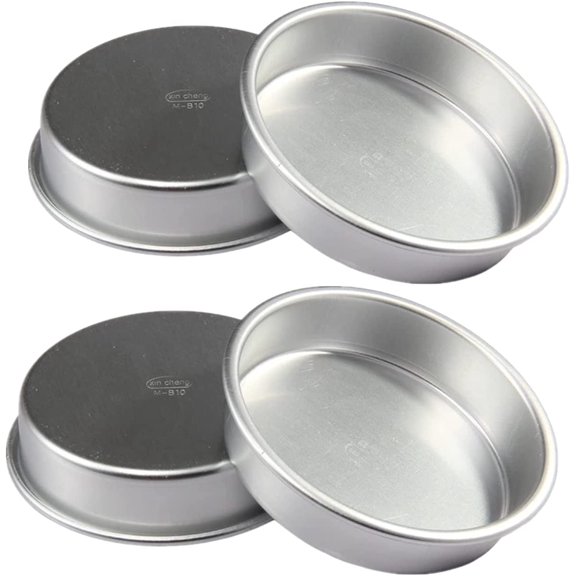 4 Inch Mini Cake Pan Set, 4 PCS Round Cake Pans Round Baking, Healthy & Sturdy, Easy Clean & Dishwasher Safe for Home Party Baking Supplies