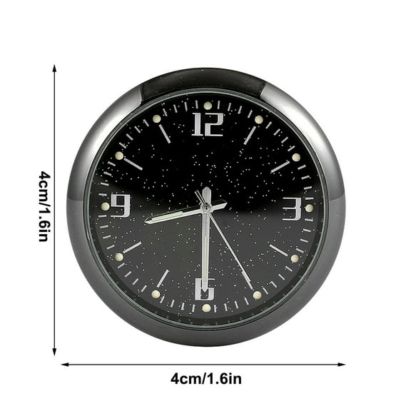 4 Inch Mini Car Dashboard Clock - Luminous Digital Display & Pointer, Metal Electroplated Vent or Dash Mount for Truck, Car, Home or Office - 4x4cm