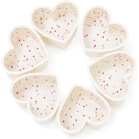 4 Inch Mini Heart Shaped Cake Pans, Set of 6 | Nonstick, Easy to Clean ...