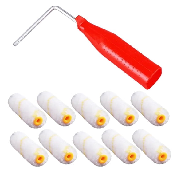 4 Inch Mini Paint Roller Cover, Small Thumb Size Roller Sleeve for Latex Paint Touch-up, Corner Edging, Textured Wall Rough Casting & Decorative Painting